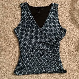 Black blue green teal WHBM tank top scrunch shirt